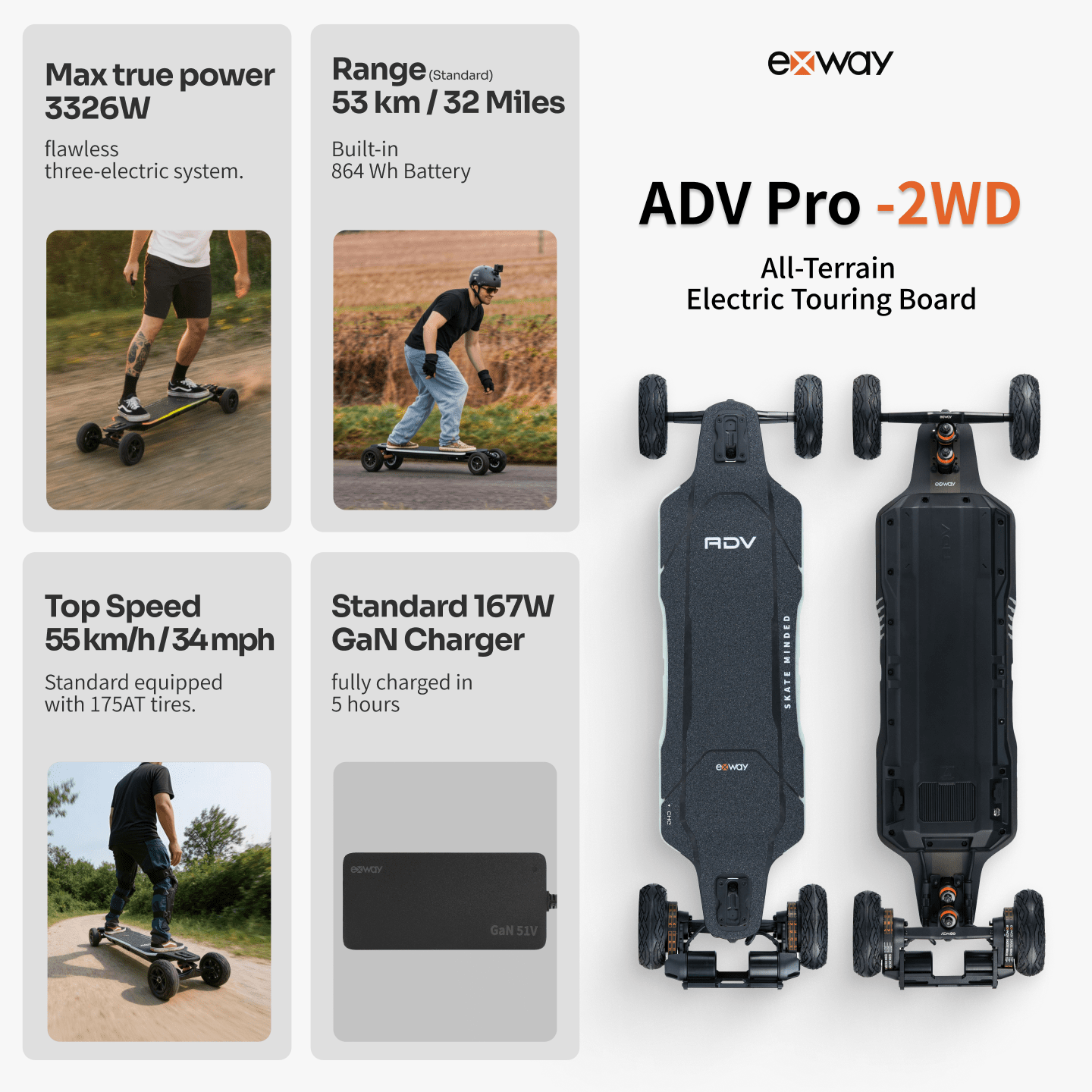Exway ADV Pro (Pre-Order) - Exway Electric Skateboard